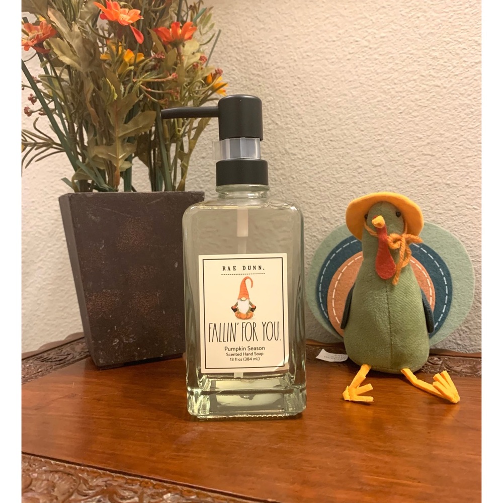 π HTF RAE DUNN *FALLIN' FOR YOU* PUMPKIN LIQUID HAND SOAP FALL DECOR